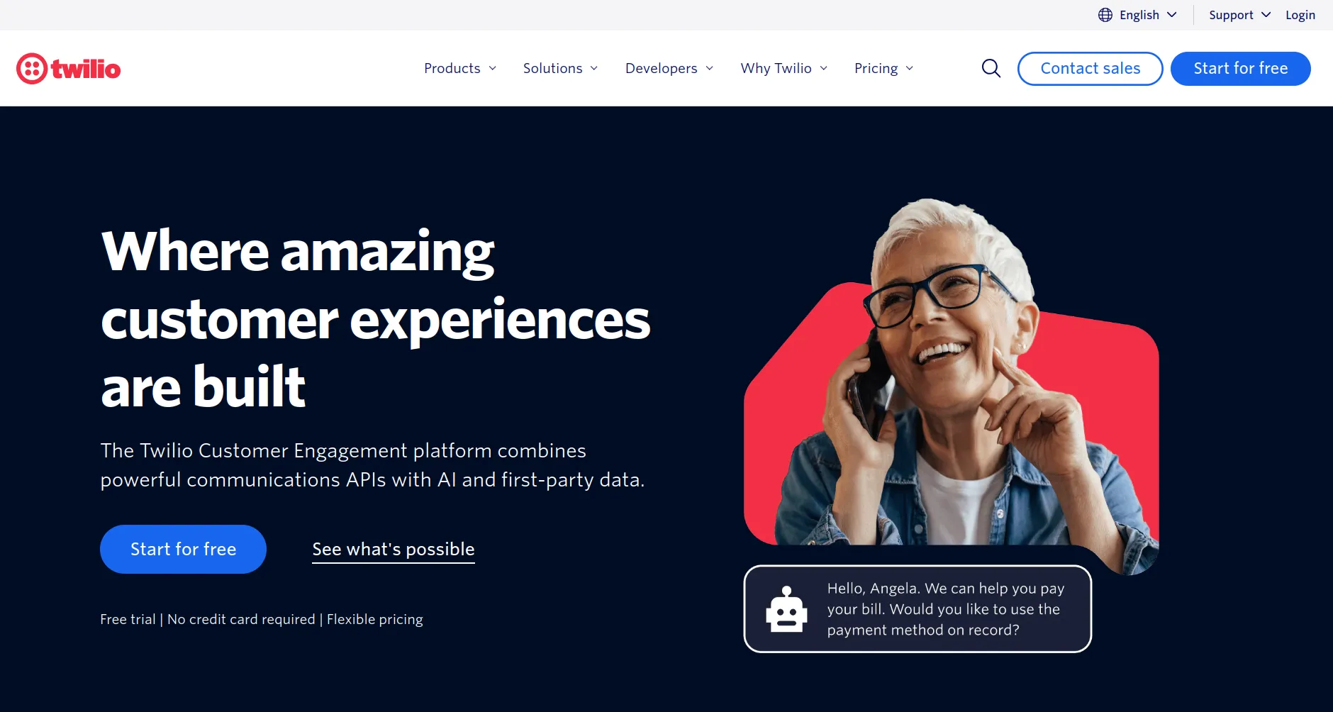 Twilio landing page